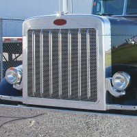 PETERBILT 379 EXTENDED HOOD FRONT GRILL WITH OVAL PUNCH OUTS