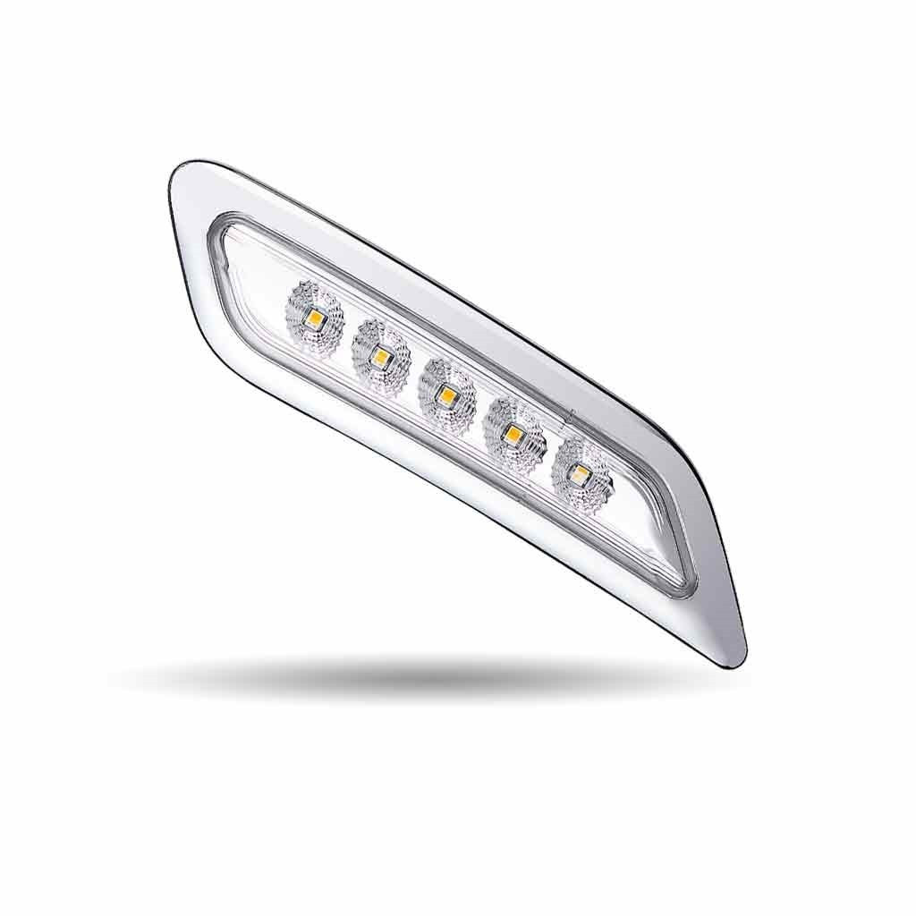 PETERBILT DUAL REVOLUTION AMBER TURN & MARKER TO GREEN AUXILIARY LED DOOR LIGHT - PASSENGER SIDE