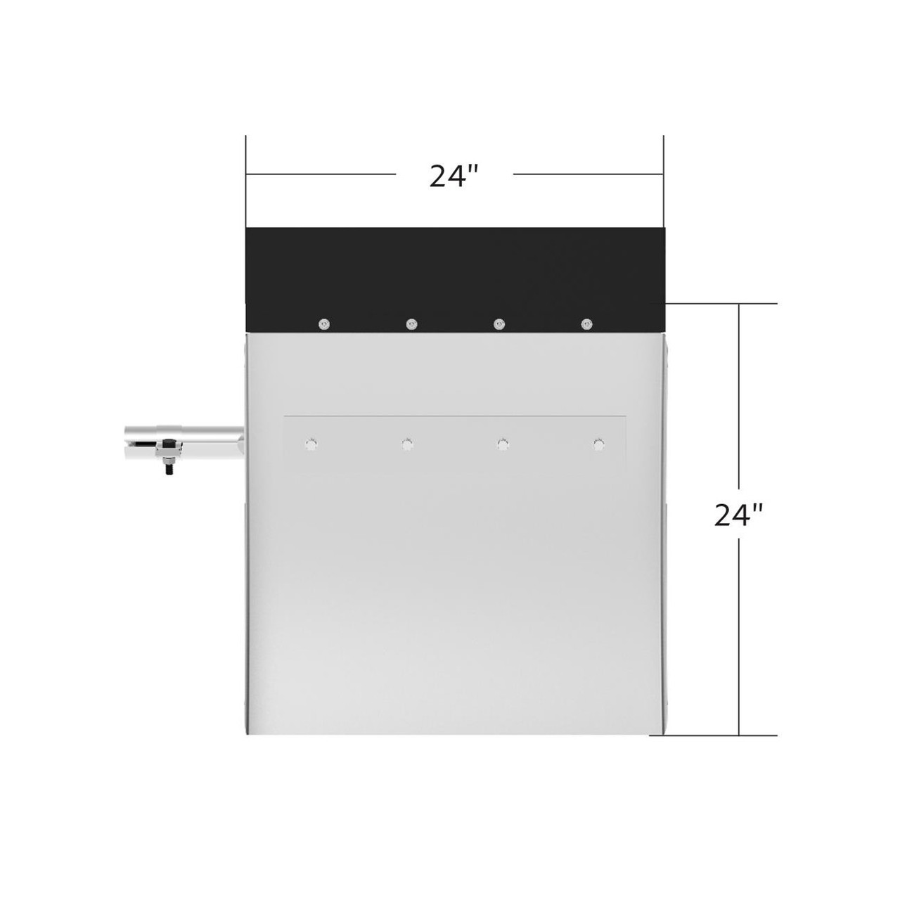 24" X 24" 430 STAINLESS STEEL QUARTER FENDER WITH TUBE BRACKET SET - 4" SIDE WALL