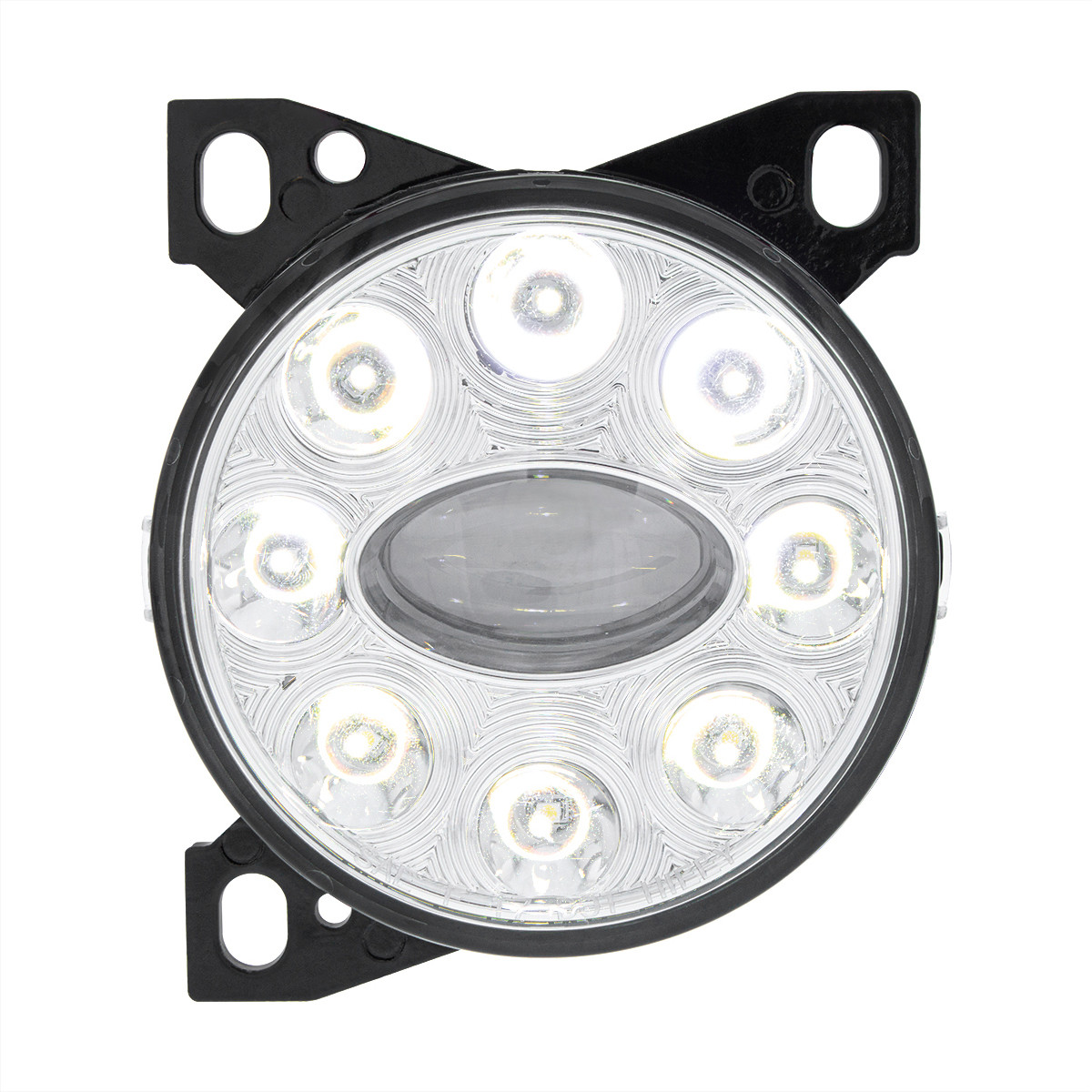 9 LED Projector Fog Light With LED Position Lights For Peterbilt 579/587 & Kenworth T660 - Chrome