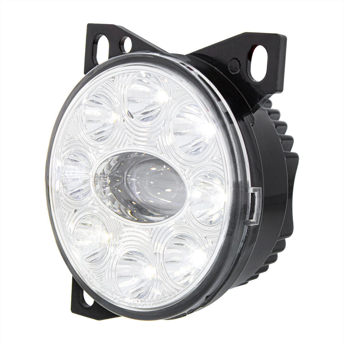9 LED Projector Fog Light With LED Position Lights For Peterbilt 579/587 & Kenworth T660 - Chrome