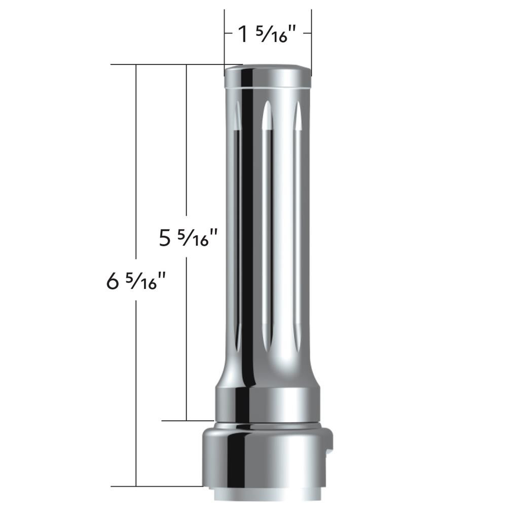 Thread-On Dallas Style Gearshift Knob With 13/15/18 Speed Adapter - Chrome/Vertical