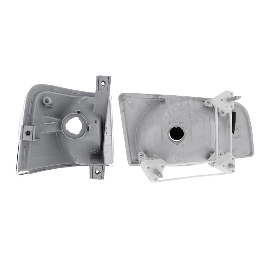 Black Bezel Headlight Assembly With Turn Signal For 1996-2003 Volvo VN (Set)