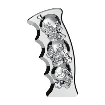 THREAD-ON SKULLS PISTOL GRIP GEARSHIFT KNOB - CHROME