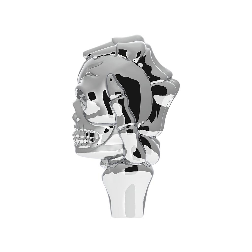 1/2"-13 THREAD-ON SKULL SHIFT KNOB - CHROME (BULK)