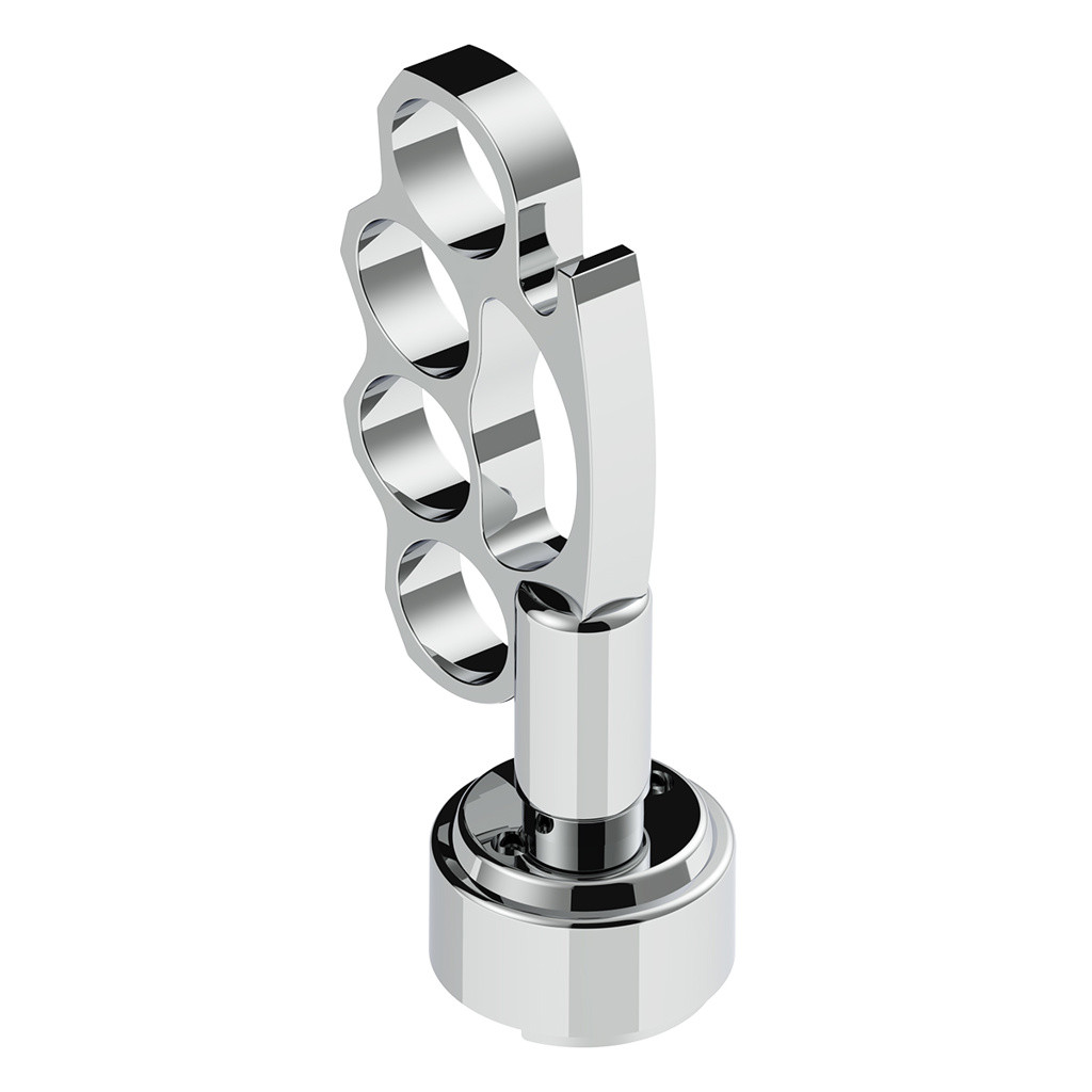 THREAD-ON KNUCKLE GEARSHIFT KNOB WITH CHROME 9/10 SPEED ADAPTER - CHROME