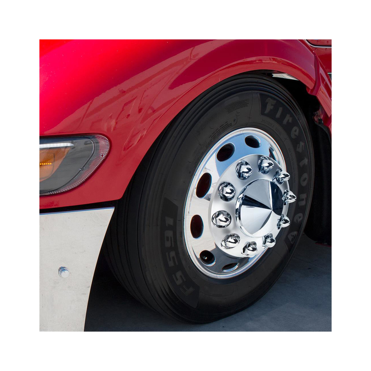 33MM X 2-3/8" CHROME PLASTIC BULLET NUT COVER WITH FLANGE - PUSH-ON (COLOR BOX OF 60)