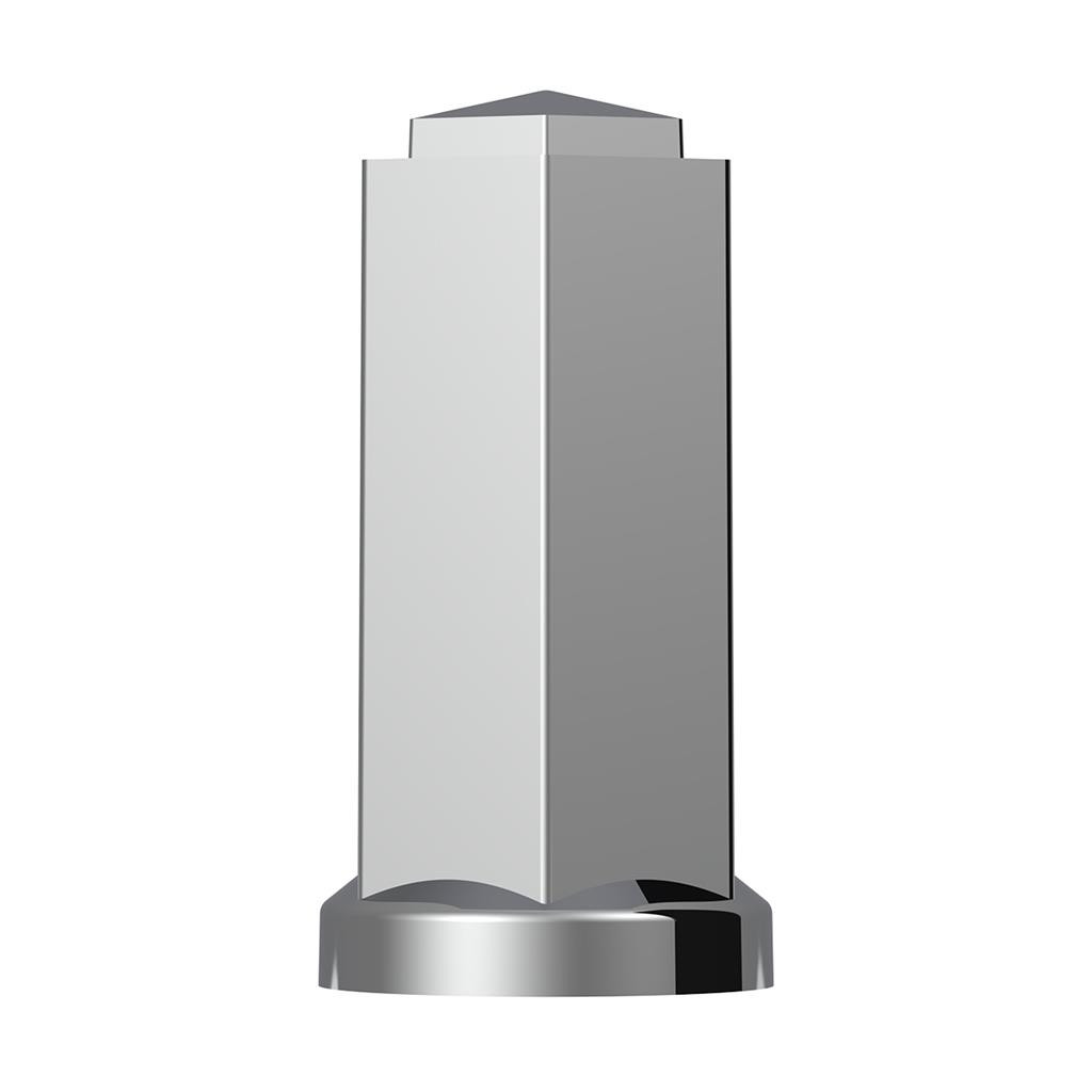 33mm X 4-1/4" Tall Chrome Plastic Hexagon Style Thread-On Nut Cover (Bulk)