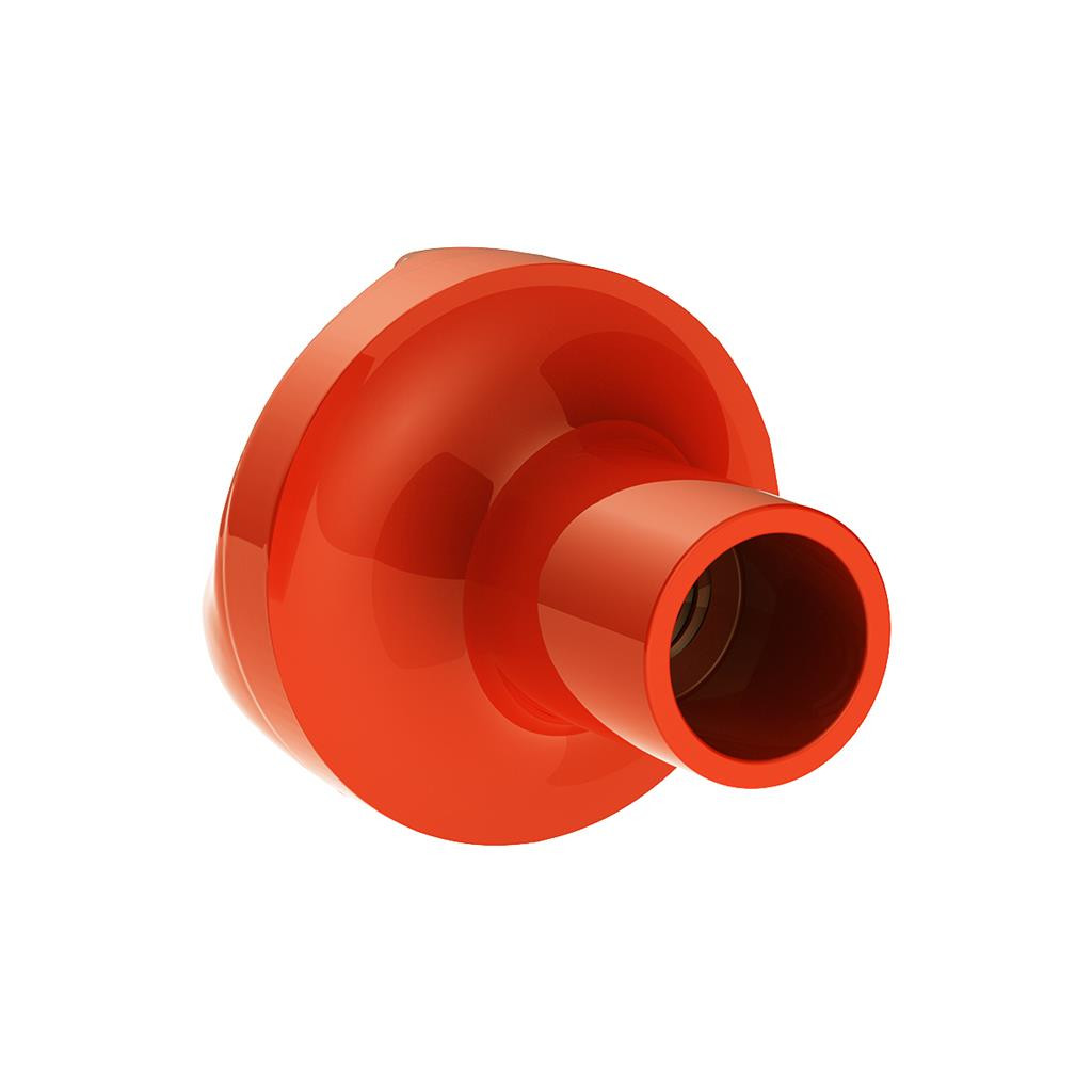 Ace Of Spades Air Valve Knob - Cadmium Orange With Gloss Red Inlay