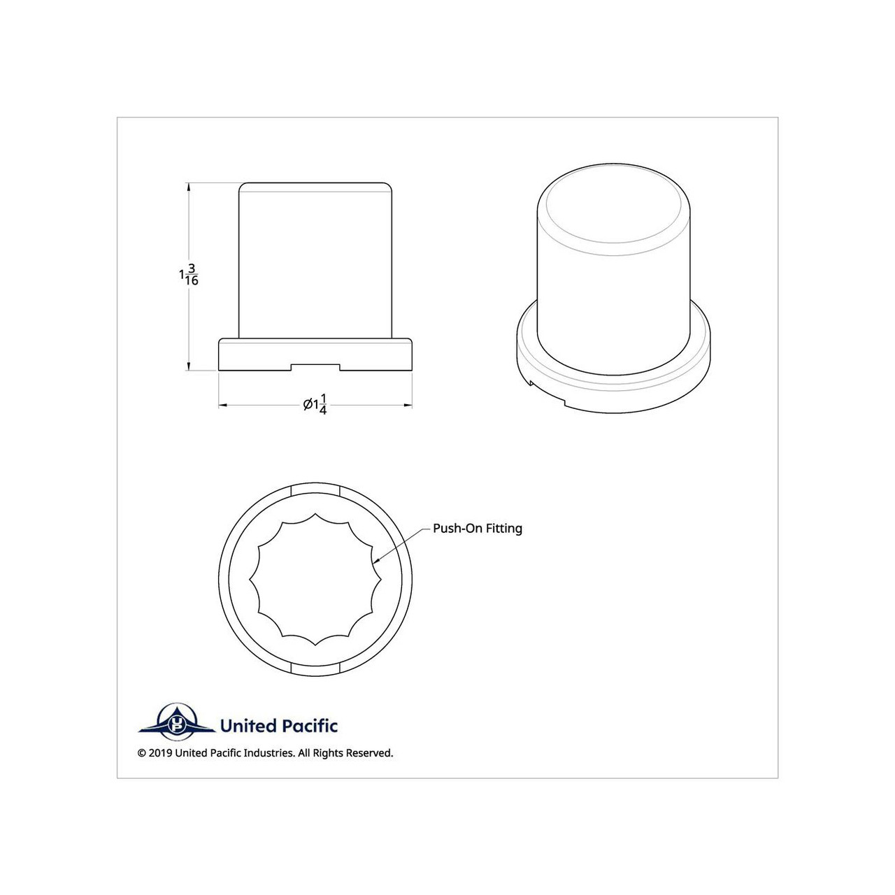 3/4" X 1-1/4" CHROME PLASTIC FLAT TOP NUT COVERS - PUSH-ON (10-PACK)