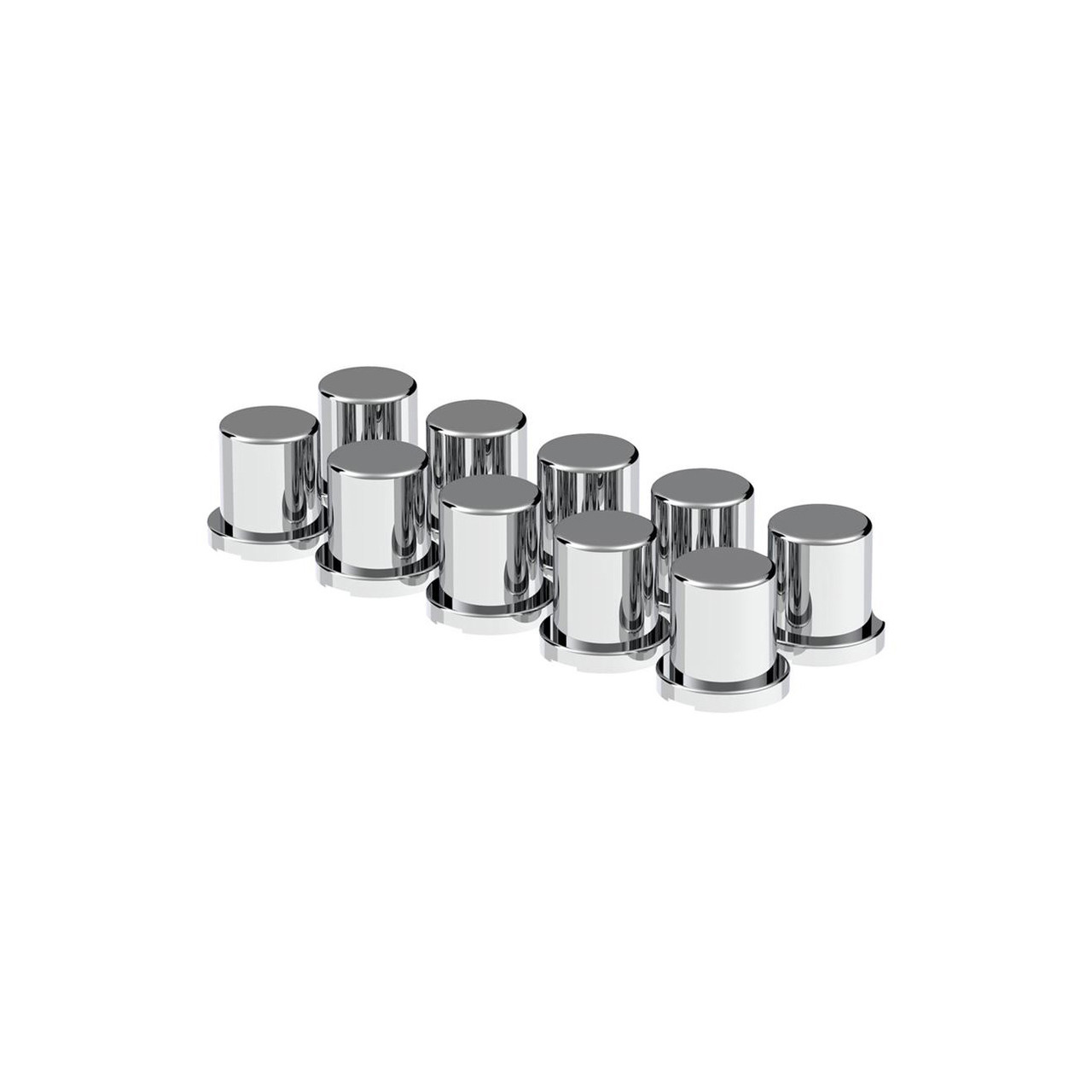 3/4" X 1-1/4" CHROME PLASTIC FLAT TOP NUT COVERS - PUSH-ON (10-PACK)