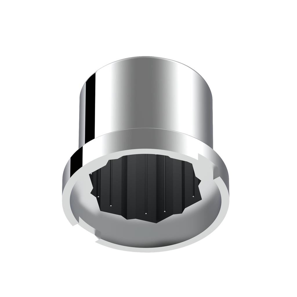 15/16" X 1-3/16" CHROME PLASTIC FLAT TOP NUT COVERS - PUSH-ON (COLOR BOX OF 60)