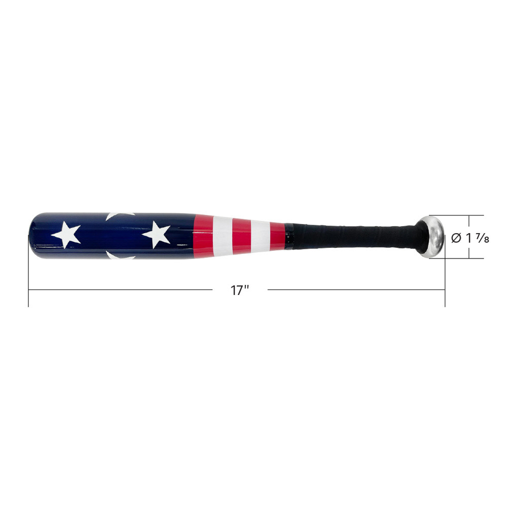 17" ALUMINUM TIRE CHECKER BAT WITH AMERICAN FLAG GRAPHIC