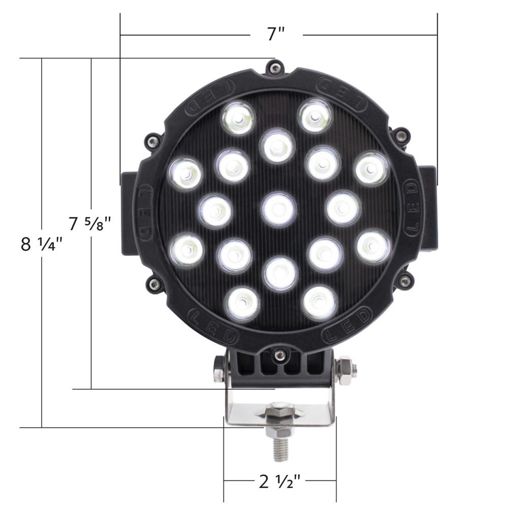 17 HIGH POWER LED 7" SPOT/OFF ROAD LIGHT