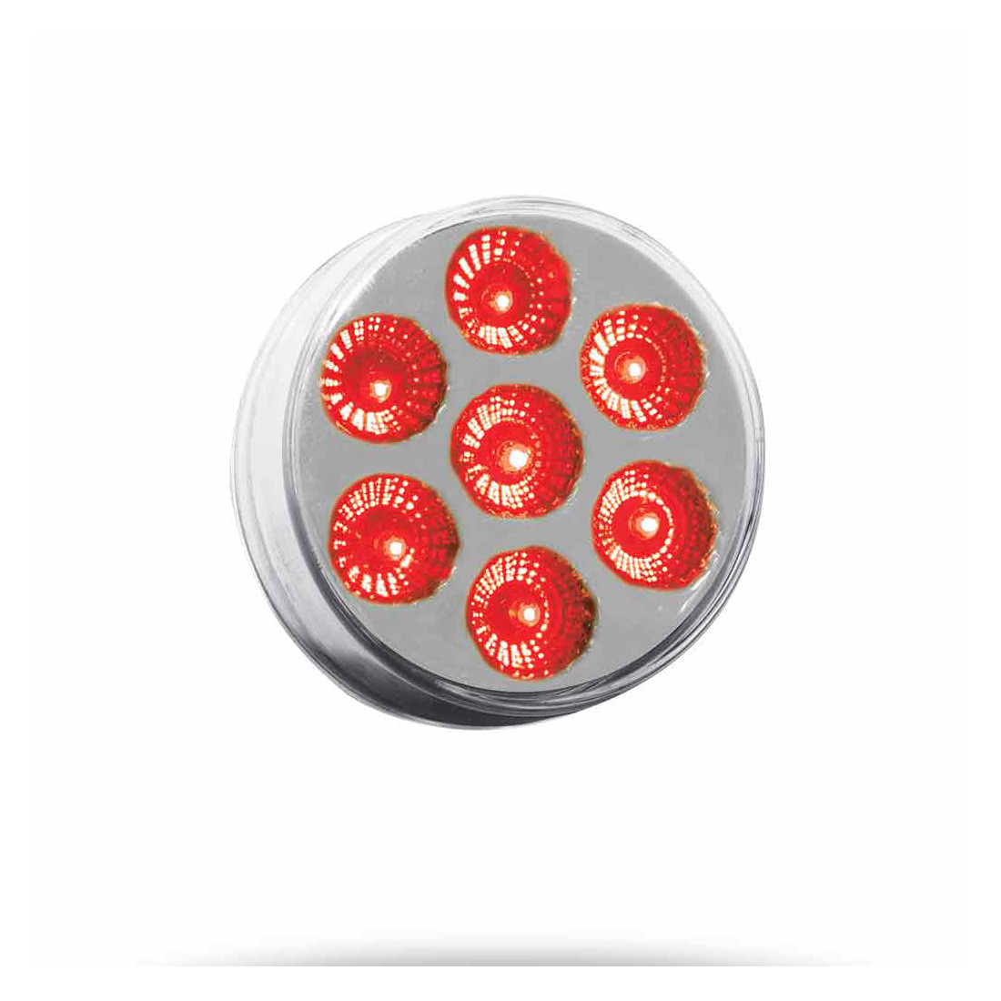 2.5″ Amber Marker to Red Auxiliary Round LED Light – 7 Diodes