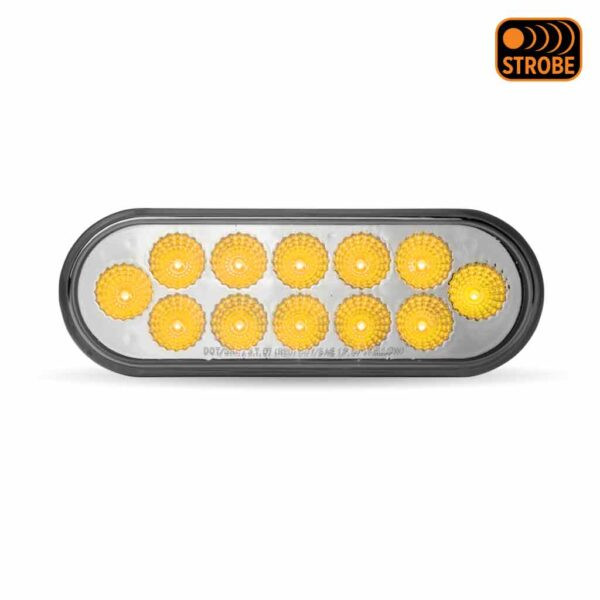 6″ Amber Turn & Marker to Amber Strobe LED Oval Light – 12 Diodes