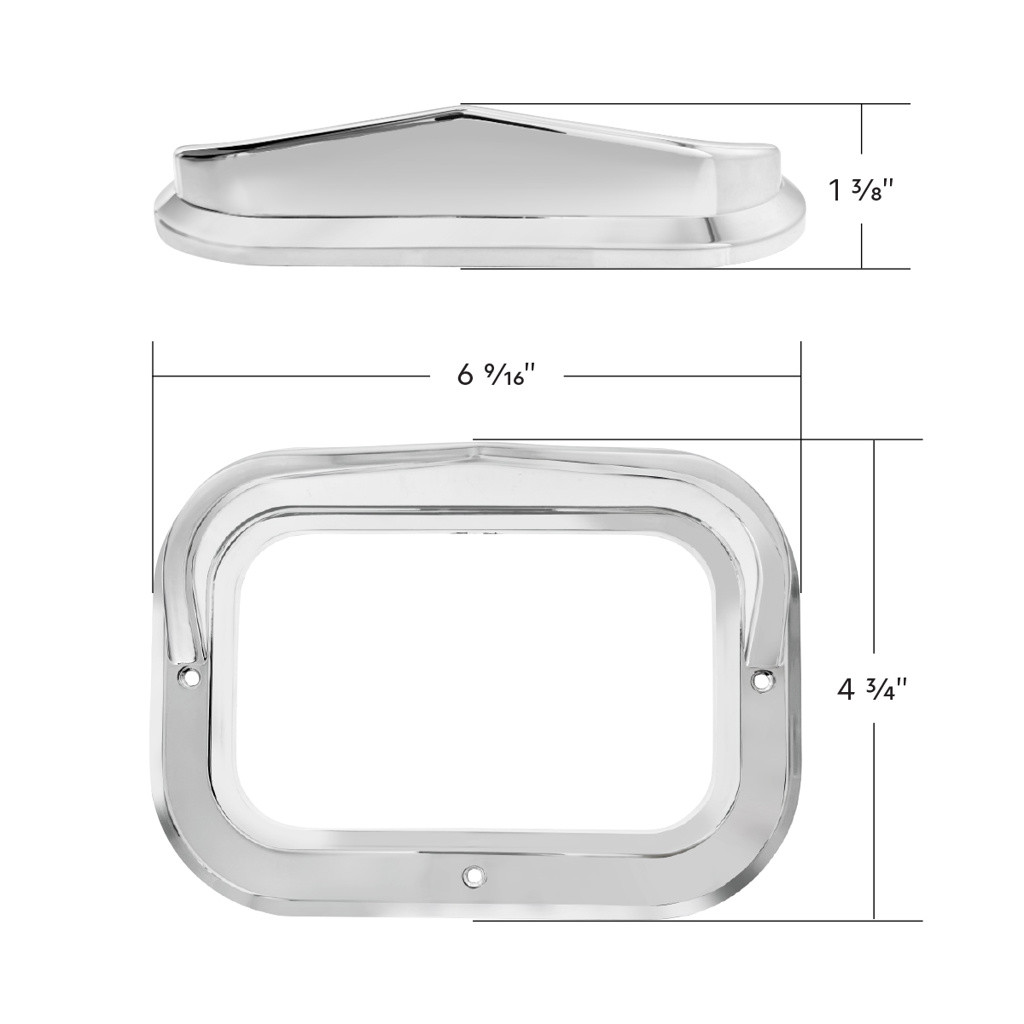 RECTANGULAR LIGHT BEZEL WITH VISOR
