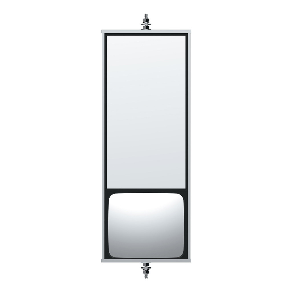 6" X 16" 430 STAINLESS STEEL WEST COAST MIRROR WITH CONVEX LOWER MIRROR - NON HEATED