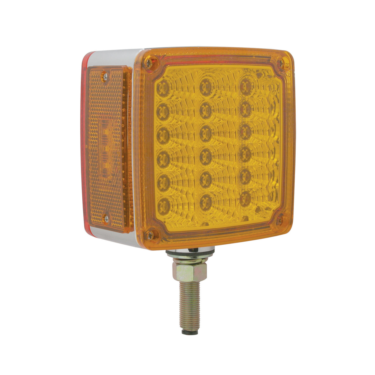 39 LED Reflector Double Face Turn Signal Light - Amber & Red LED/Amber & Red Lens - Passenger
