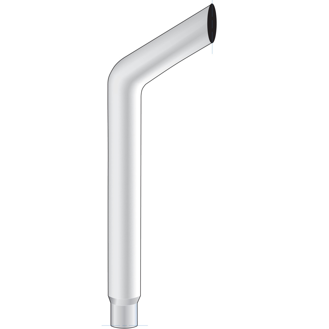 7" Bull Reduce To 5" ID Bottom Exhaust 60"L