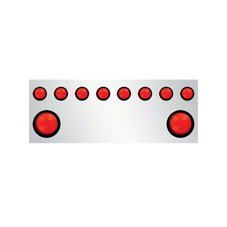 Rear Frame Filler Panel With 10 Red LEDs - Red Lens