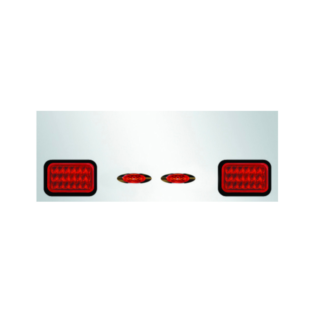 Rear Frame Filler Panel With 5 Total Square Red LEDs