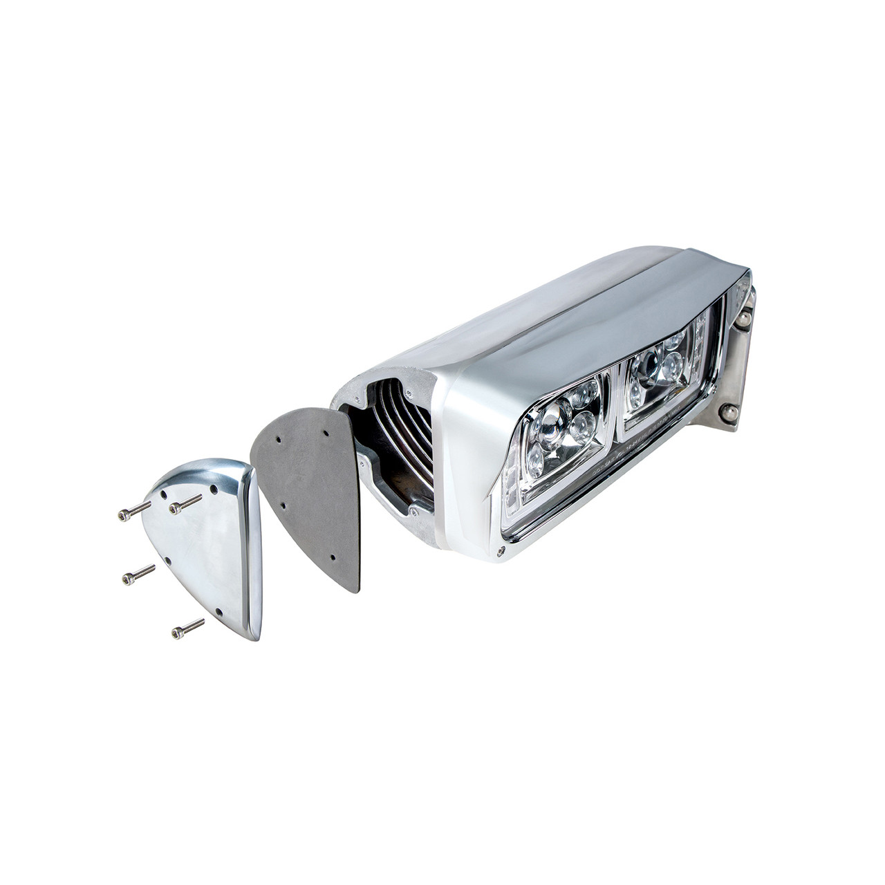 Polished Aluminum Headlight Turn Signal Cover Kit For Peterbilt