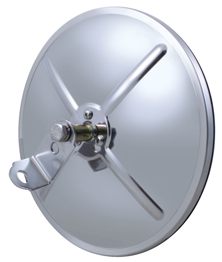 7-1/2" 430 STAINLESS STEEL 320R CONVEX MIRROR - CENTERED MOUNTING STUD