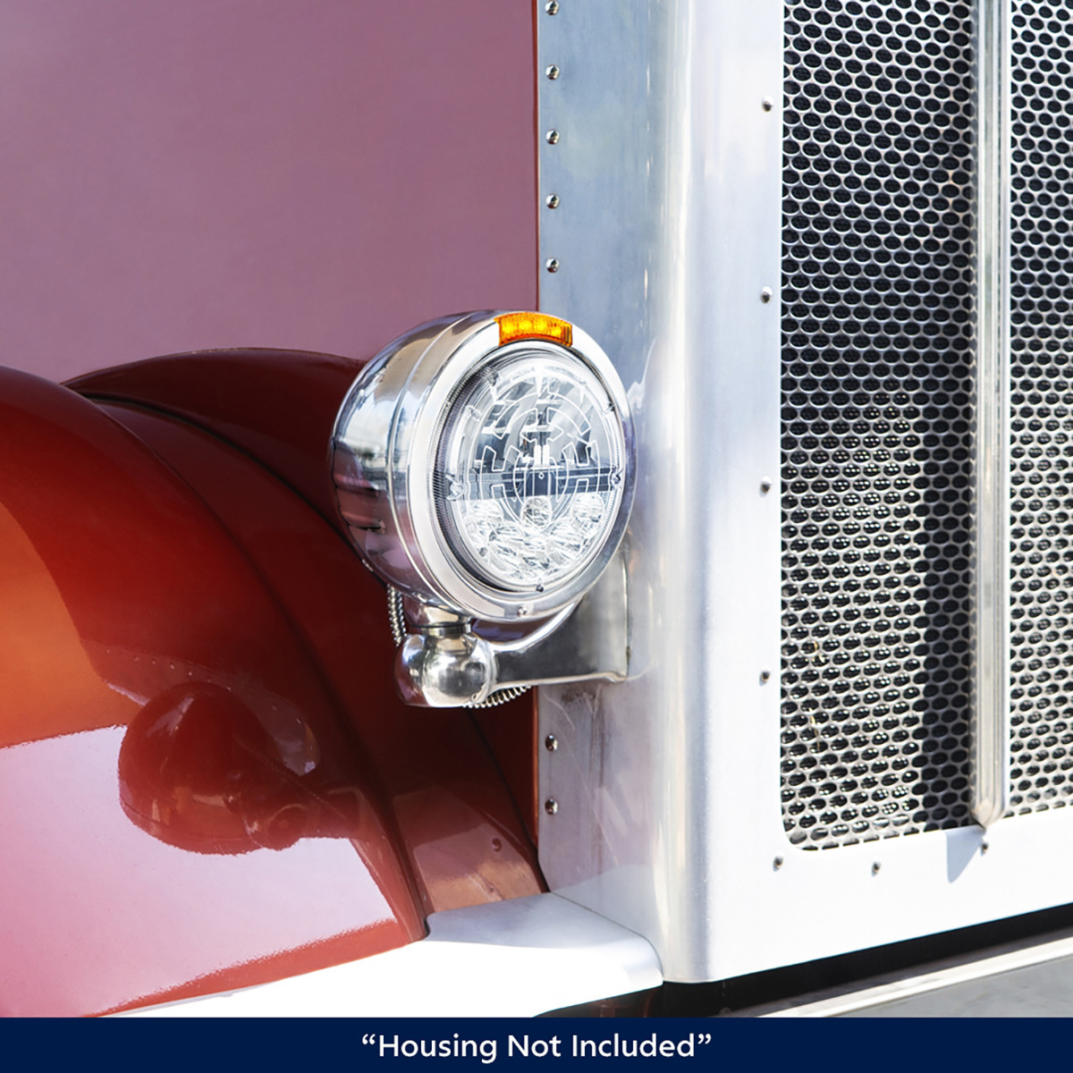 7 Heated LED Headlight With Polycarbonate Lens & Housing