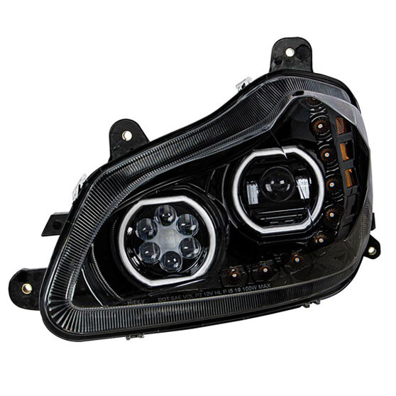 Black 10 LED Headlight For 2013-2021 Kenworth T680