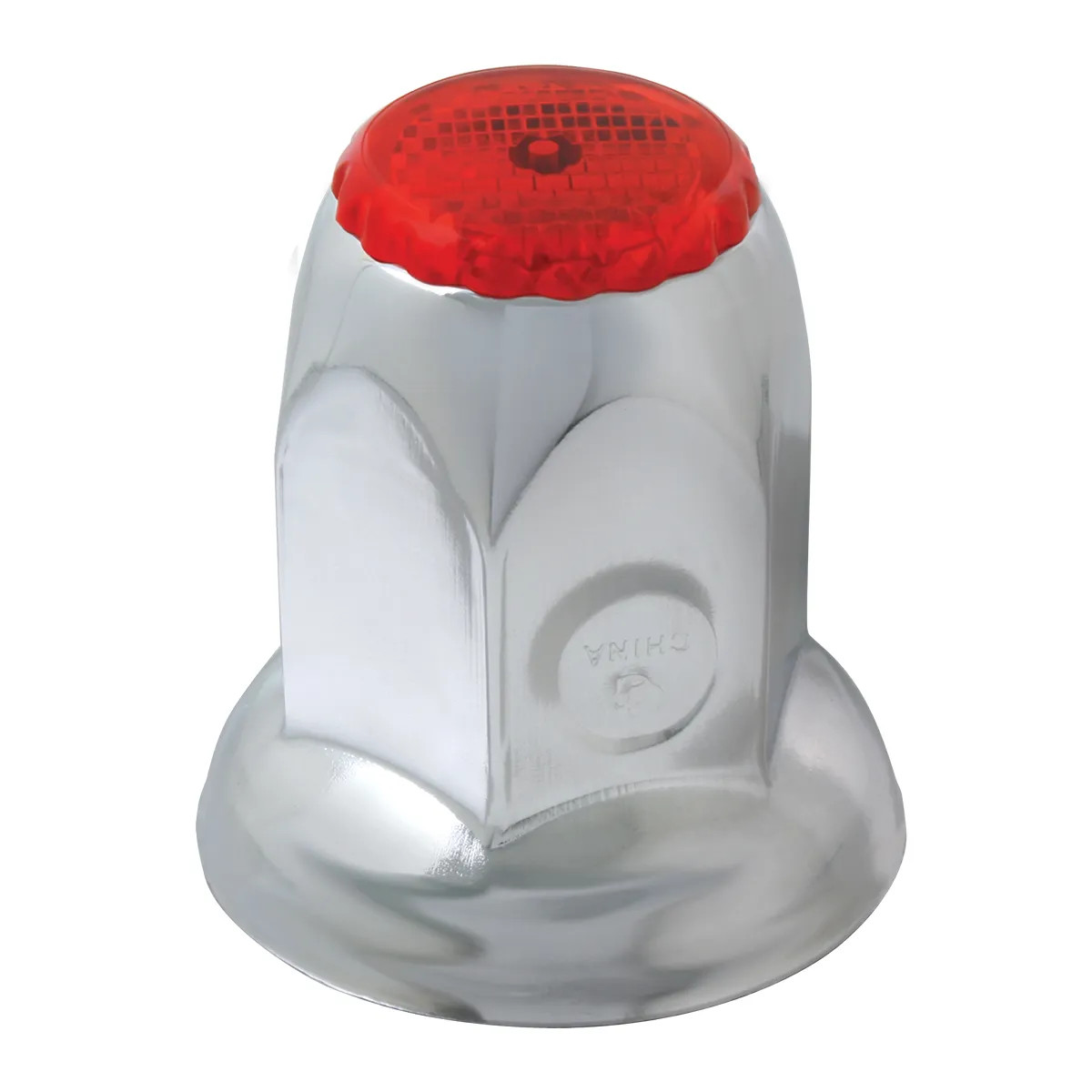 Classic Chrome Steel Reflector Push-On Lug Nut Cover w/ Flange