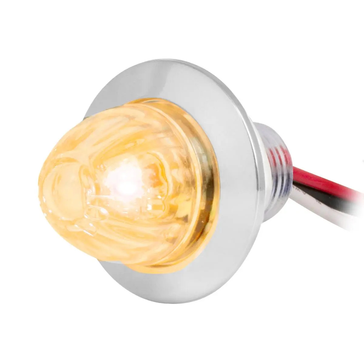DUAL FUNCTION 1″ MINI PUSH/SCREW WATERMELON LED LIGHT WITH CHROME PLASTIC BEZEL..