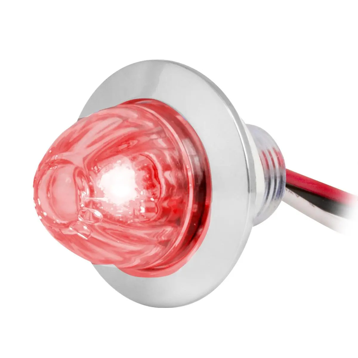 DUAL FUNCTION 1″ MINI PUSH/SCREW WATERMELON LED LIGHT WITH CHROME PLASTIC BEZEL....