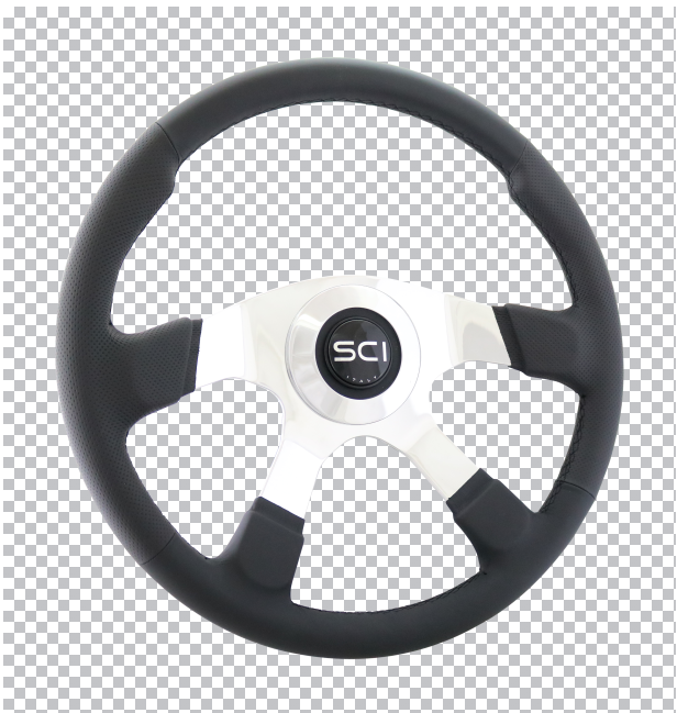 Leather Comfort Black -18" Soft Black Leather Rim, Polished Aluminum 4-Spoke, SCI HB - Black