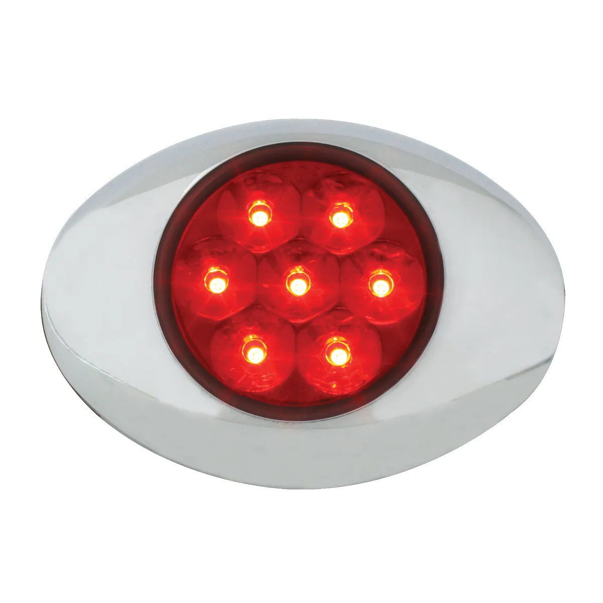SMALL LOW PROFILE SURFACE MOUNT PEARL LED MARKER LIGHT W/ CHROME BEZEL Grand General > LED.