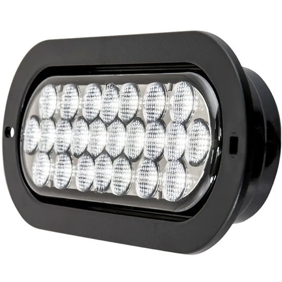 SMOKE LENS OVAL FLANGE MOUNT PEARL LED SEALED LIGHT..