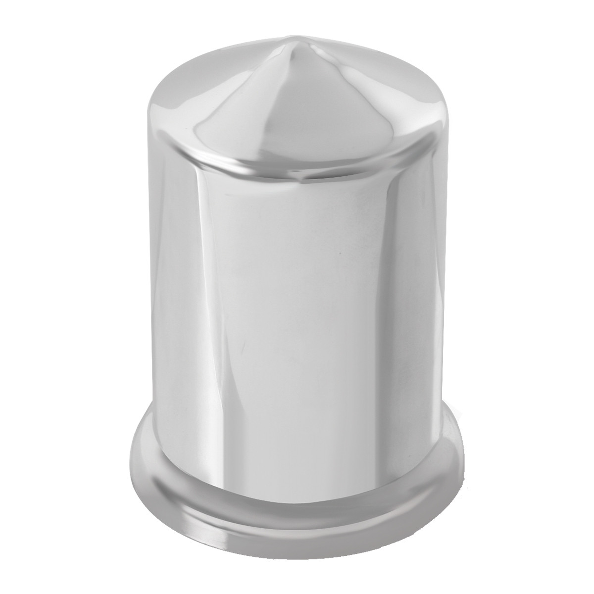 Chrome Plastic Pointed Nut Cover W/ Flange, 1.5"X2-15/16"-Grand General-10018