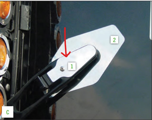 Top of Hood Strap Pull Trims with Hardware (Fits Most Peterbilt, Freightliner, Kenworth).