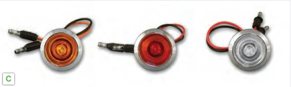 Bulls-Eye – Amber LED Light / Amber Lens with (2) 180 Bullet Plugs