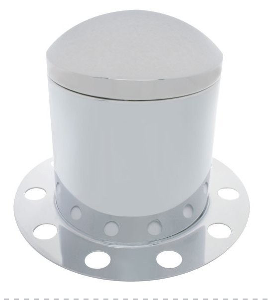 Chrome Dome Rear Axle Cover 3PC Kit w/ 33mm Nut Cover -  Steel/Aluminum Wheel