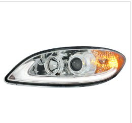 Chrome Projection Headlight With LED Light Bar For International Prostar
