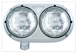Peterbilt 359 Stainless Dual Headlight With Halogen Bulb
