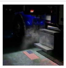 KENWORTH/PETERBILT RECTANGULAR USA FLAG PROJECTOR LED DOOR LIGHT - PASSENGER SIDE