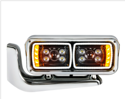10 High Power LED "Blackout" Projection Headlight Assembly With Mounting Arm - Driver