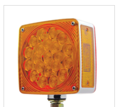 45 LED Single Stud Double Face Turn Signal Light - Amber & Red LED/Amber & Red Lens