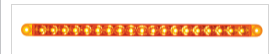 19 LED 12"  Reflector Turn Signal Light Bar - Amber LED/Amber Lens