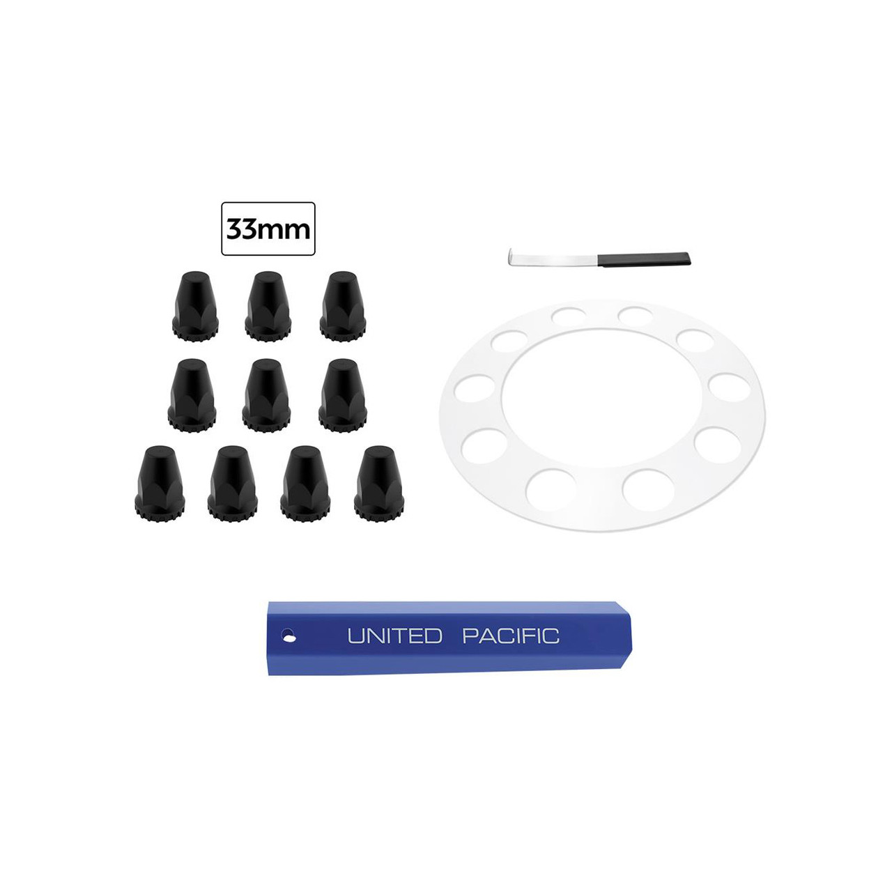 Chrome 33mm Thread-On Reflector Lug Nut Cover-Grand General-10326