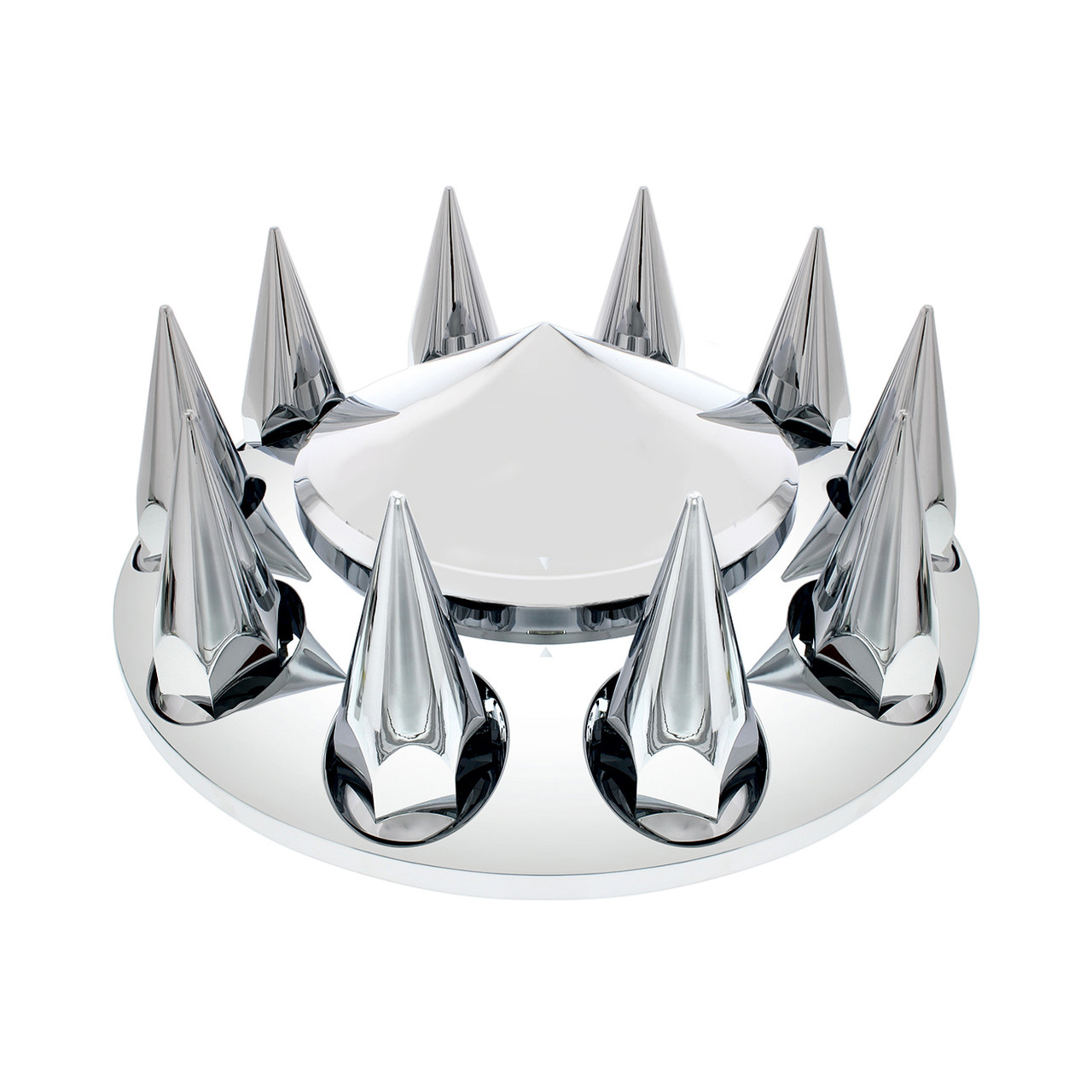 Chrome Pointed Front Axle Cover W/ 33Mm Spike Thread-On Nut Cover-United Pacific-10241