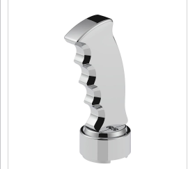 THREAD-ON PISTOL GRIP GEARSHIFT KNOB WITH CHROME 9/10 SPEED ADAPTER - CANDY RED