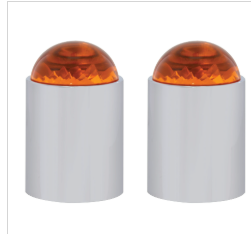 Dome Lens Bumper Guide Top w/ Chrome Base (2 Pack)